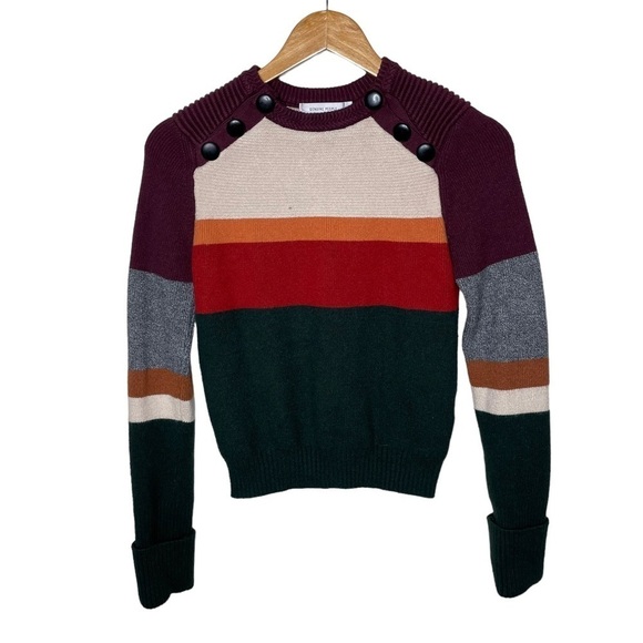 Genuine People Striped Colorblock Sweater Small - Picture 2 of 15